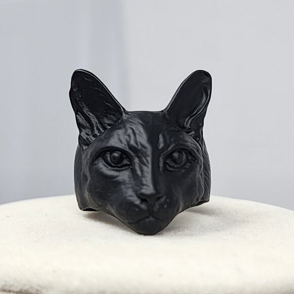 Salem Black Metal Kitty Cat Ring - Picture 8 of 10
